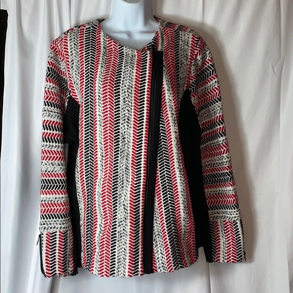 Chico's Sweaters - CHICOS size 3 Red/black Textured Zippered Cuff